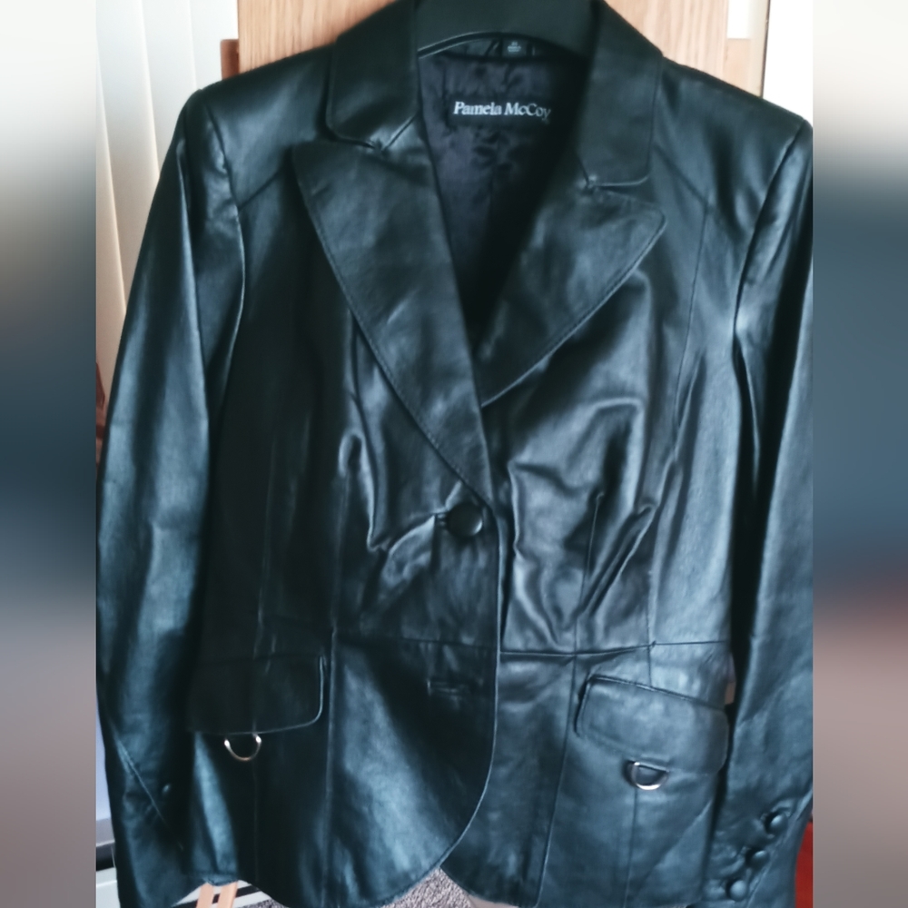 Pamela McCoy faux leather Jacket